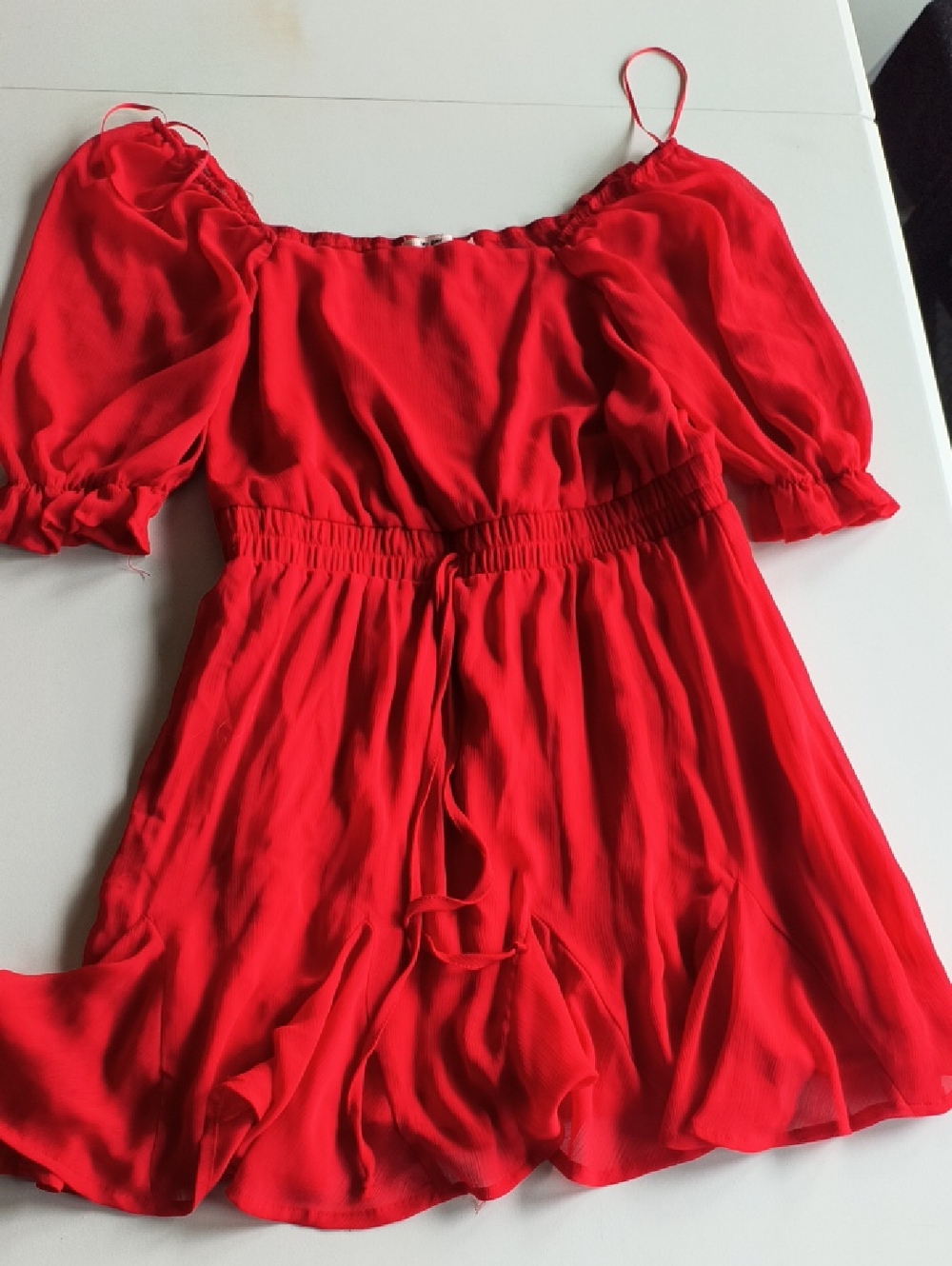 miami Red Off-Shoulder Mini Dress